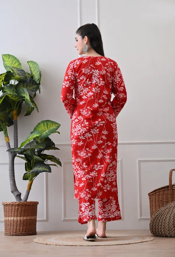 Hand_Embroidered_Chikankari_Mulmul_Plazo_Set-Red