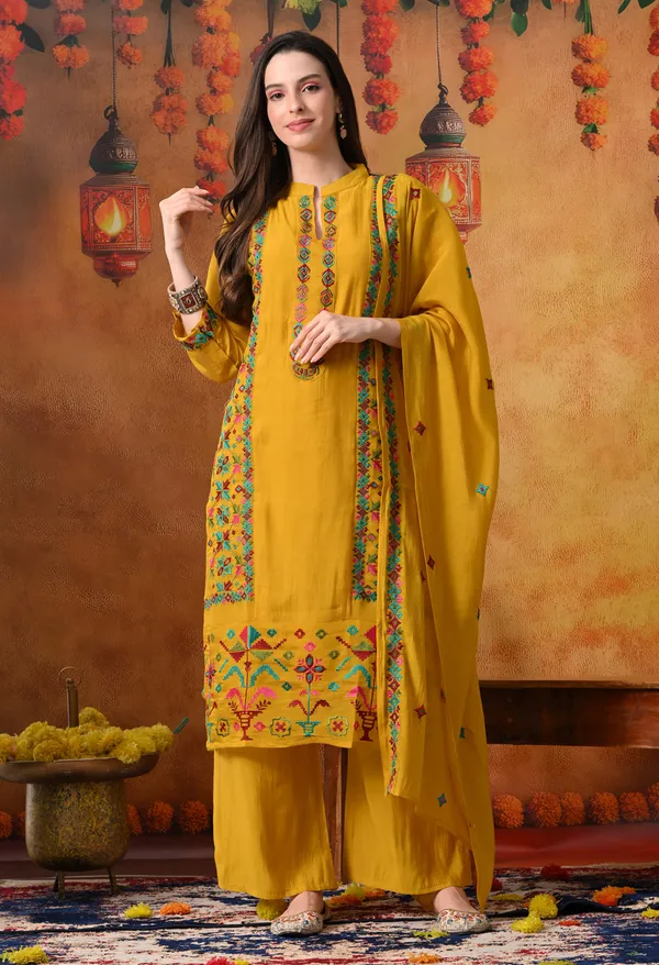 Premium_Mal_Chanderi_Phulkari_Embroidered_Kurta_Set_with_Silk_Pants_&_Dupatta