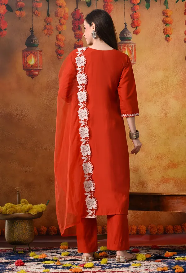 Premium_Roman_Silk_Embroidered_Kurta_Set_with_Organza_Dupatta_&_Silk_Pants_Rust