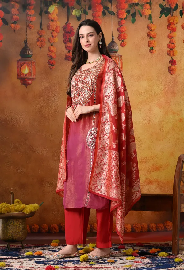 Women's_Festive_Ethnic_Tissue_Suit_Set_with_Mirror_&_Gota_Patti_Work_and_Banarasi_Dupatta