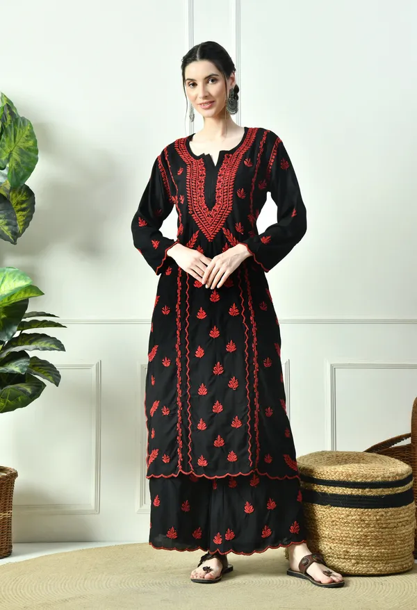 Black_Beauty_Vibrant_Chikankari_Set-_Red