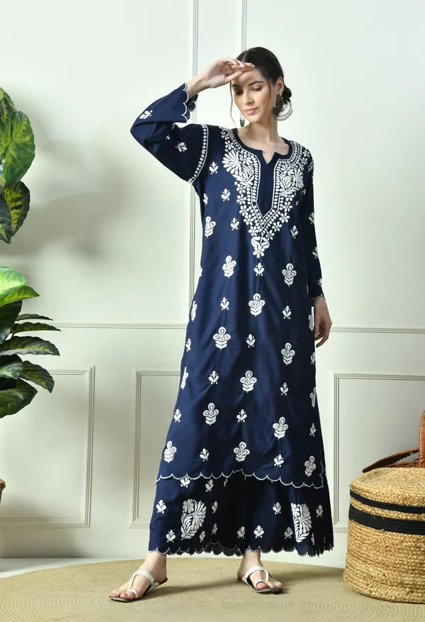 Royal_Bloom_�_Navy_Chikankari_Cutwork_Set