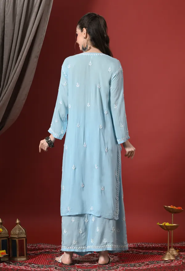 Sky_Blue_Hand_Embroidered_Modal_Chikankari_Kurta_with_Palazzo_Set
