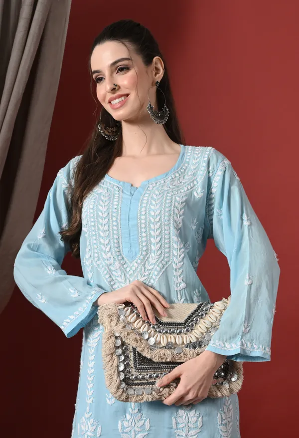 Sky_Blue_Hand_Embroidered_Modal_Chikankari_Kurta_with_Palazzo_Set