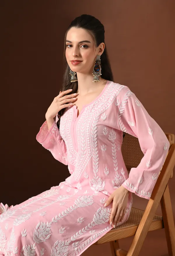 Blush_Pink_Hand-Embroidered_Chikankari_Modal_Kurta_with_Plazo_Set