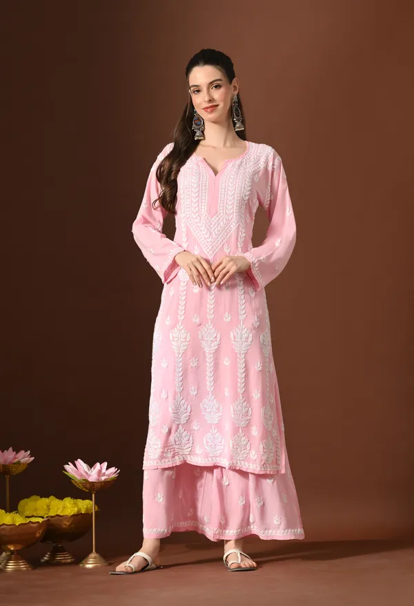 Blush_Pink_Hand-Embroidered_Chikankari_Modal_Kurta_with_Plazo_Set