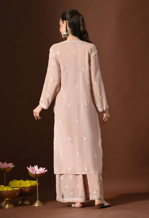 Brown_Hand-Embroidered_Chikankari_Modal_Kurta_with_Plazo_Set