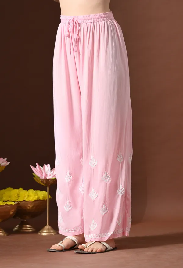 Blush_Pink_Modal_Hand-Embroidered_Chikankari_Kurta_Pant_Set