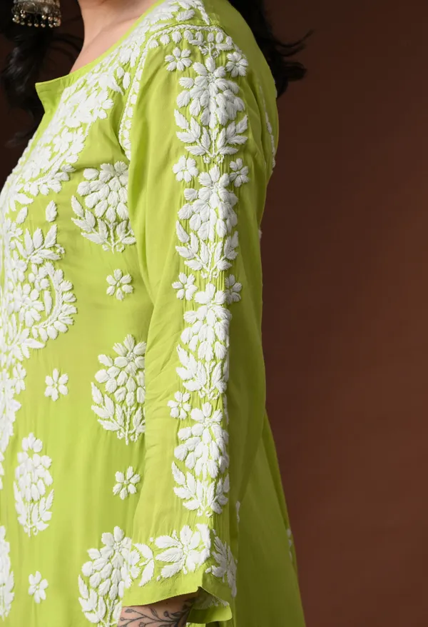 Green_Hand_Embroidered_Chikankari_Modal_Kurta_Plazo_Set_for_Women
