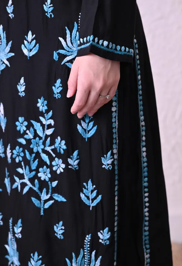 Syrish_"Noor-e-Neel"_Chikankari_Kurta_Set__Blue