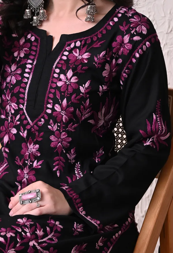 Syrish_"Noor-e-Neel"_Chikankari_Kurta_Set__Purple