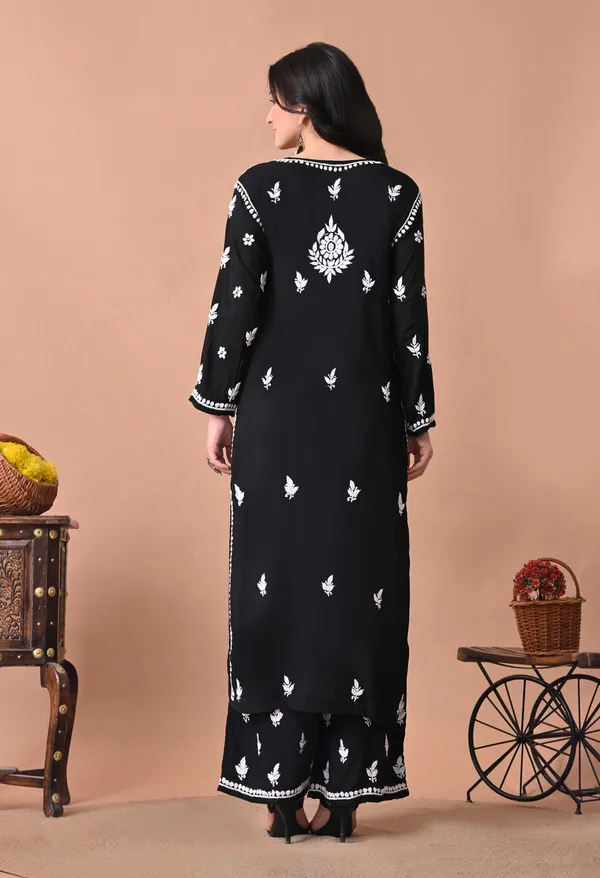 Syrish_Zareen_Black_Modal_Chikankari_Kurta_Set