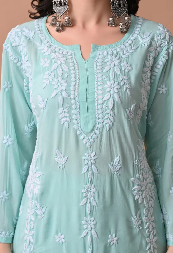 Syrish_Zareen_Green_Modal_Chikankari_Kurta_Set
