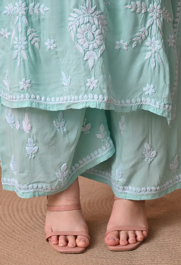 Syrish_Zareen_Green_Modal_Chikankari_Kurta_Set