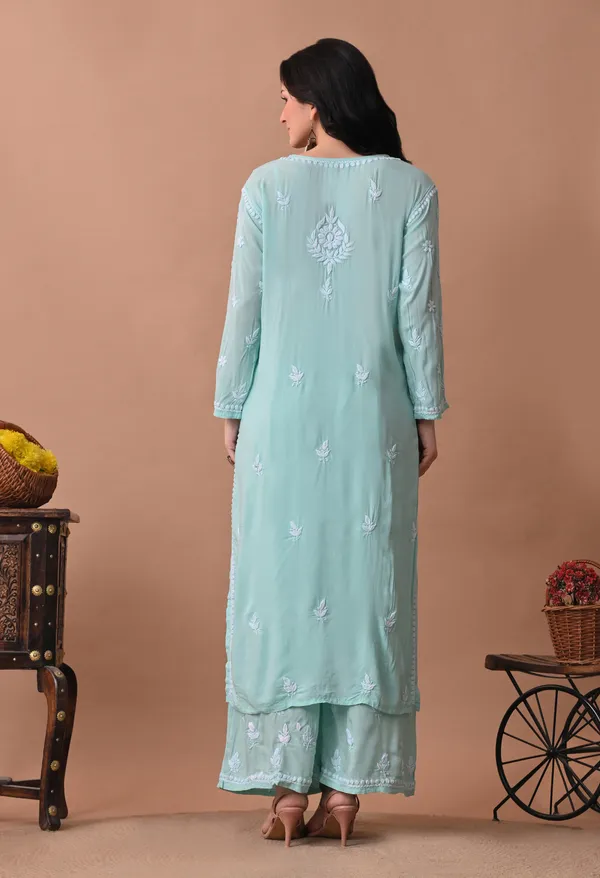 Syrish_Zareen_Green_Modal_Chikankari_Kurta_Set
