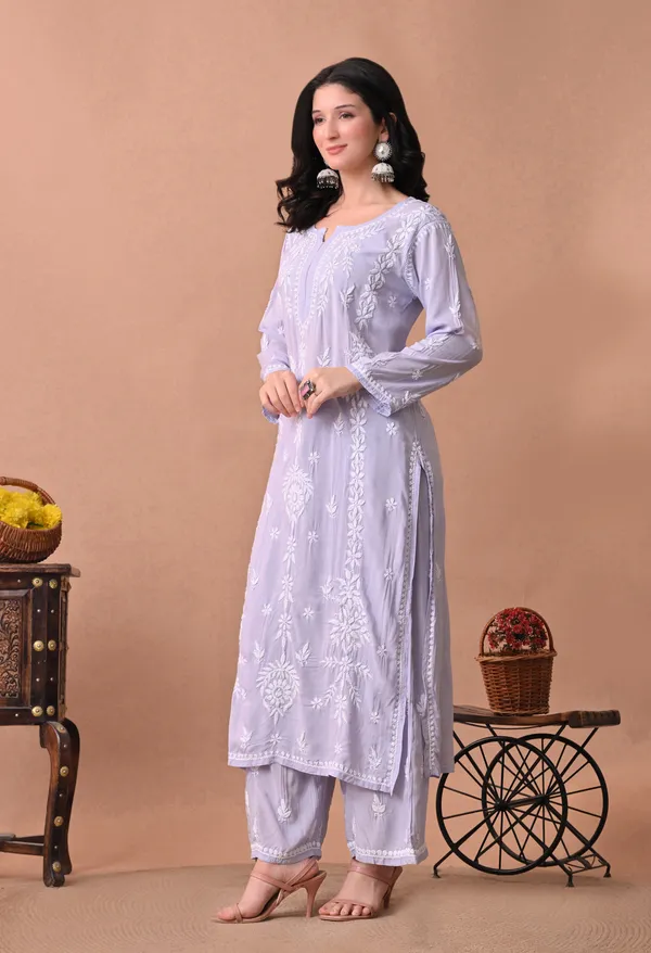Syrish_Zareen_Lavender_Modal_Chikankari_Kurta_Set
