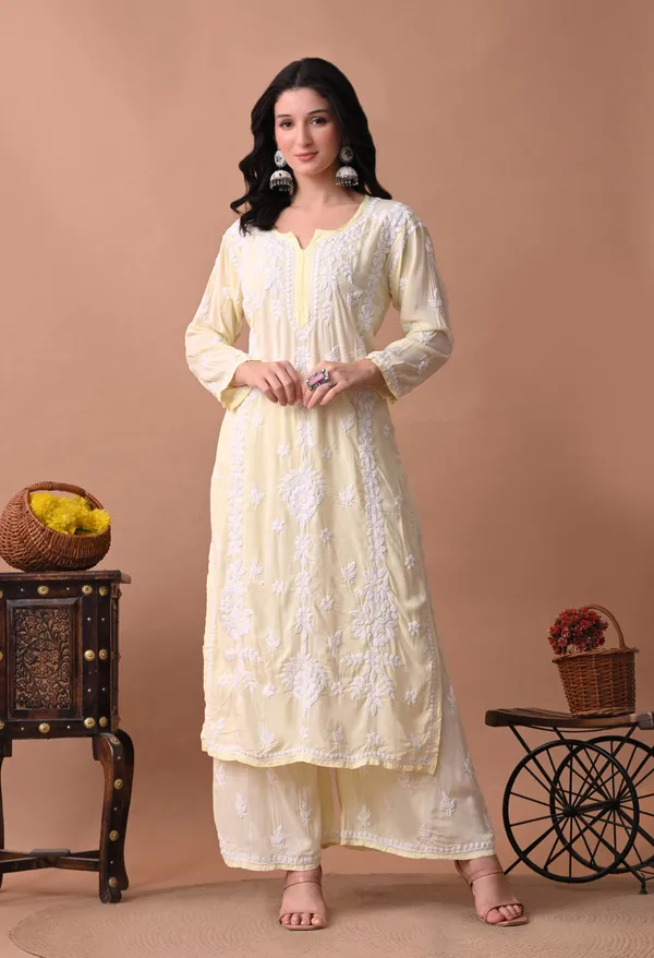 Syrish_Zareen_Lemon_Modal_Chikankari_Kurta_Set