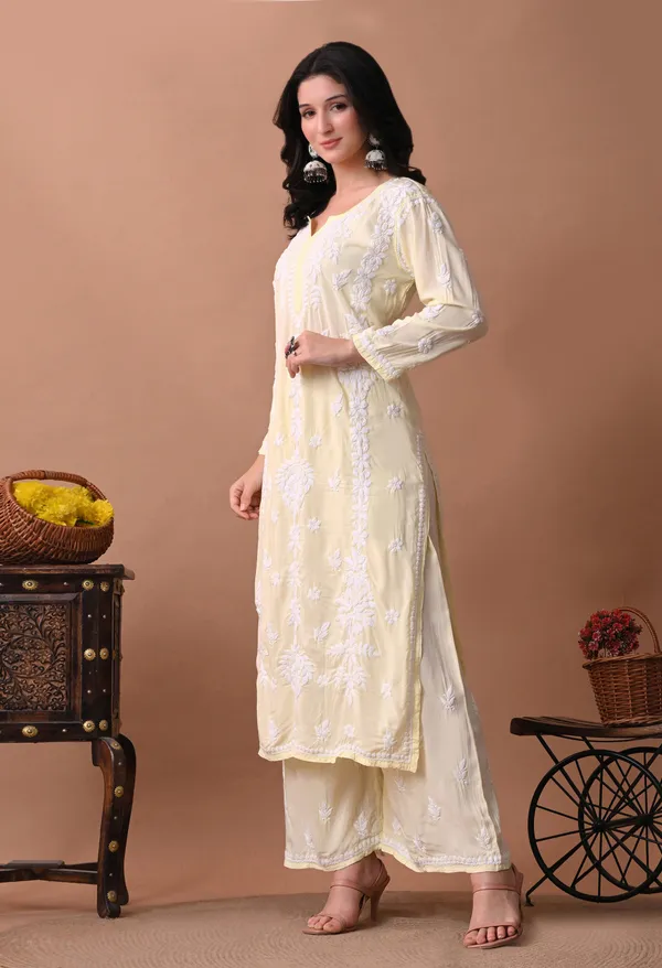 Syrish_Zareen_Lemon_Modal_Chikankari_Kurta_Set