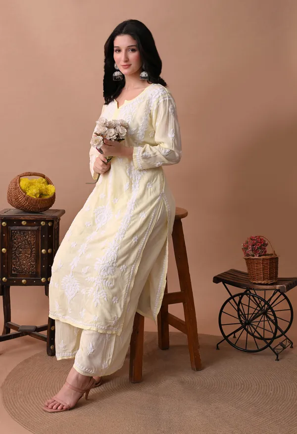 Syrish_Zareen_Lemon_Modal_Chikankari_Kurta_Set