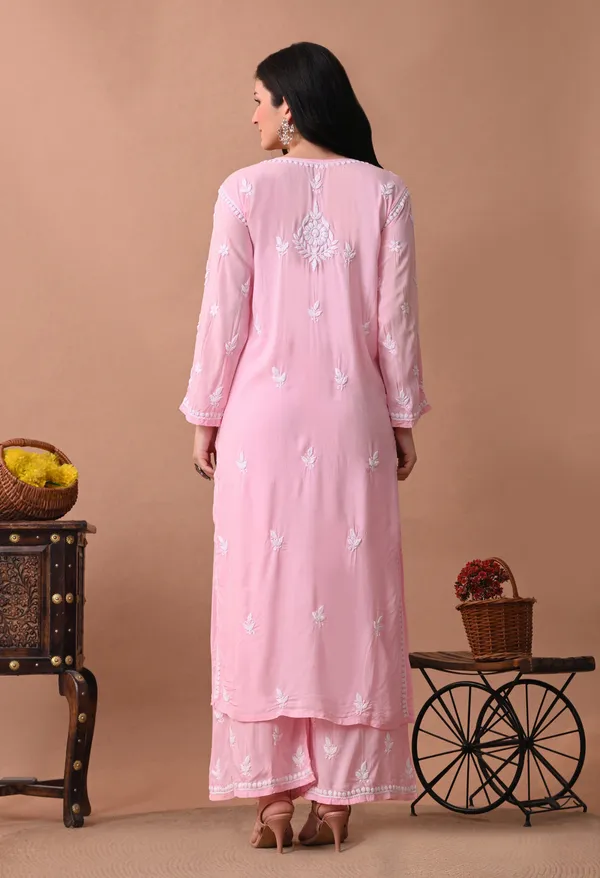 Syrish_Zareen_Pink_Modal_Chikankari_Kurta_Set