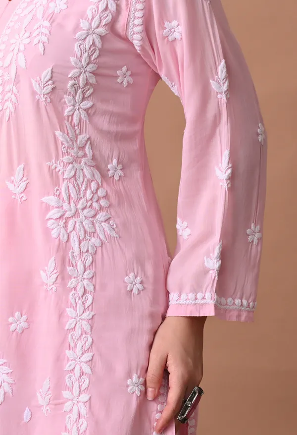 Syrish_Zareen_Pink_Modal_Chikankari_Kurta_Set