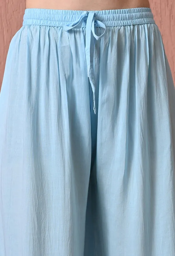 Syrish_Sky_Blue_Hand_Embroidered_Chikankari_Modal_Kurta_Set