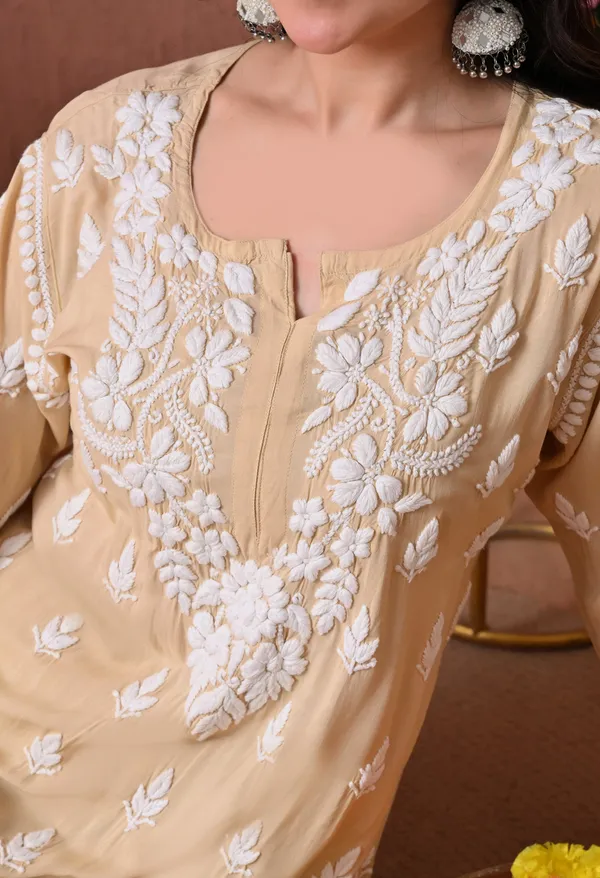 Syrish_Brown_Hand_Embroidered_Chikankari_Modal_Kurta_Set