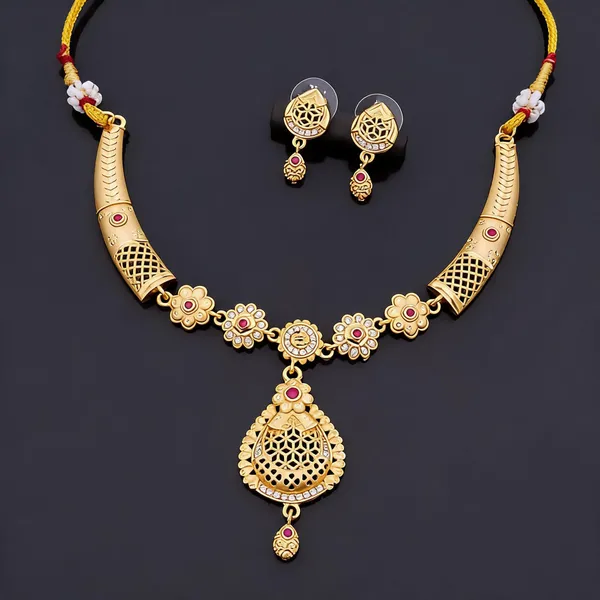 Gold_Brass_&_Copper_Necklace_Set_For_Women
