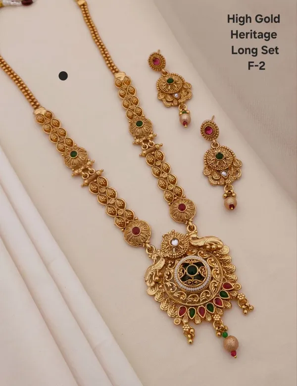 Gold_Brass_Copper_Layered_Long_Necklace_Set_For_Women