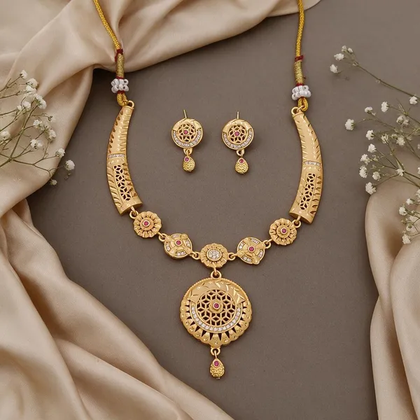 Gold_Brass_&_Copper_Necklace_Set_For_Women
