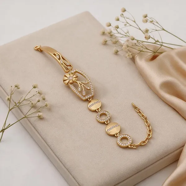 Gold_Brass_Copper_Classic_Bracelet_For_Women