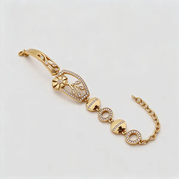 Gold_Brass_Copper_Classic_Bracelet_For_Women