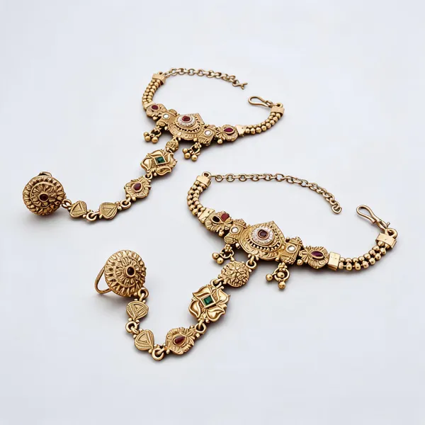 Gold_Brass_&_Copper_Hand_Harness_For_Women