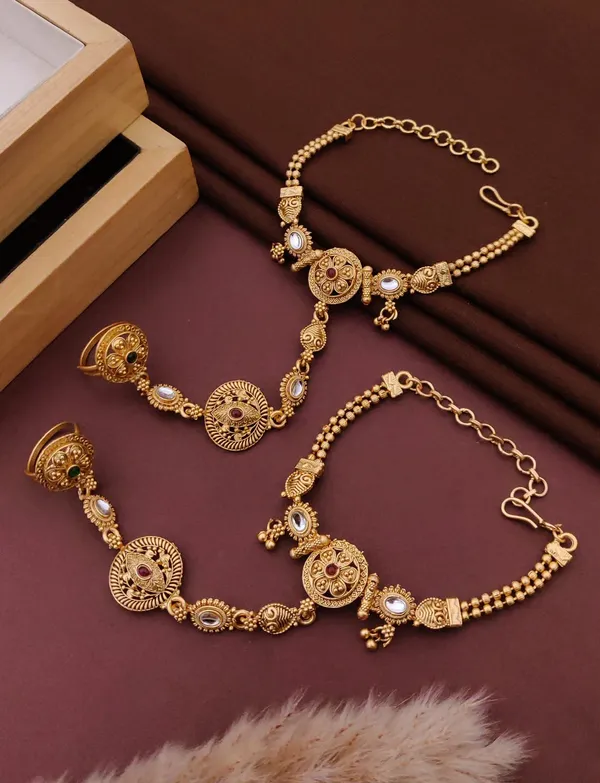 Gold_Brass_&_Copper_Hand_Harness_For_Women