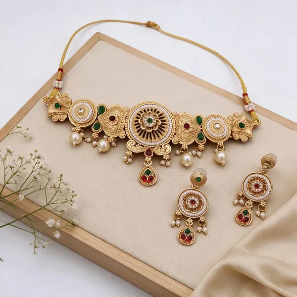 Gold_Brass_&_Copper_Choker_For_Women