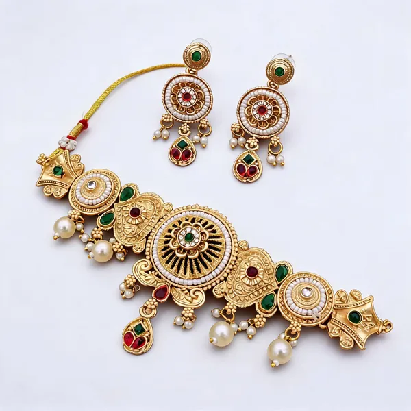 Gold_Brass_&_Copper_Choker_For_Women