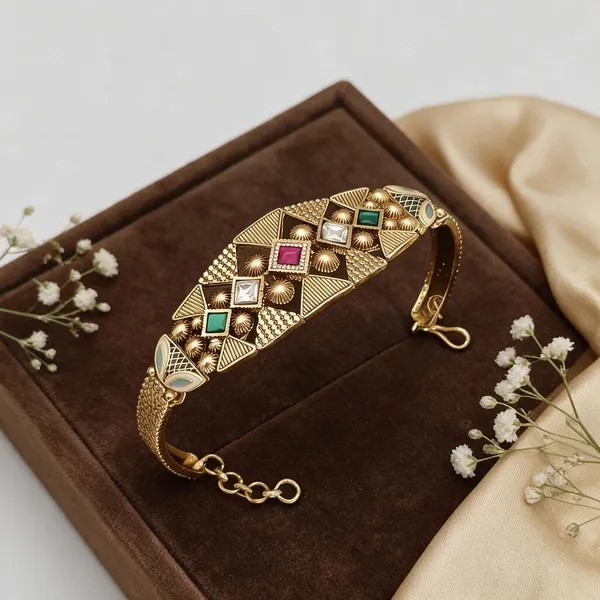 Gold_Brass_Copper_Classic_Bracelet_For_Women