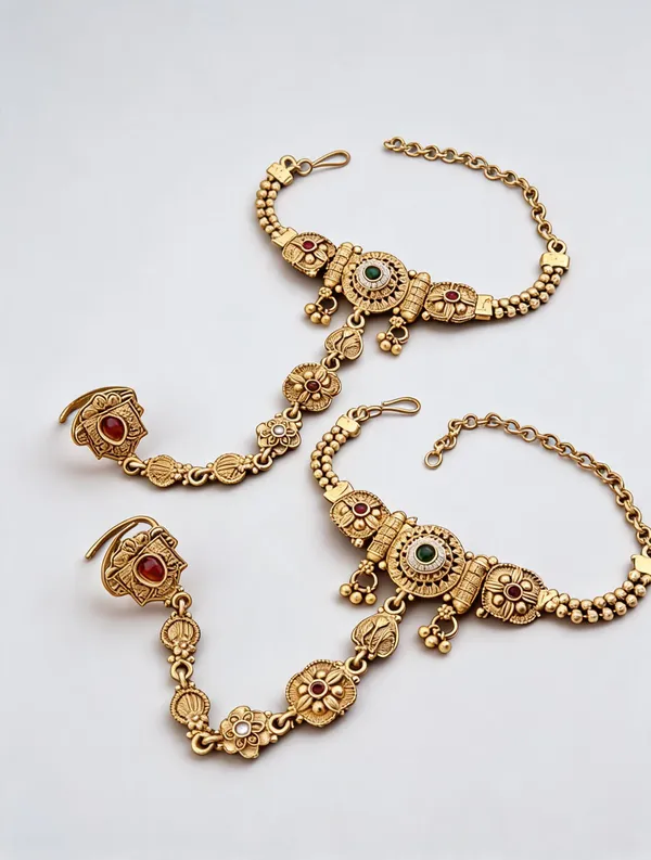 Gold_Brass_&_Copper_Hand_Harness_For_Women