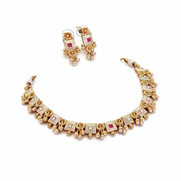 Gold_Brass_&_Copper_Necklace_Set_For_Women