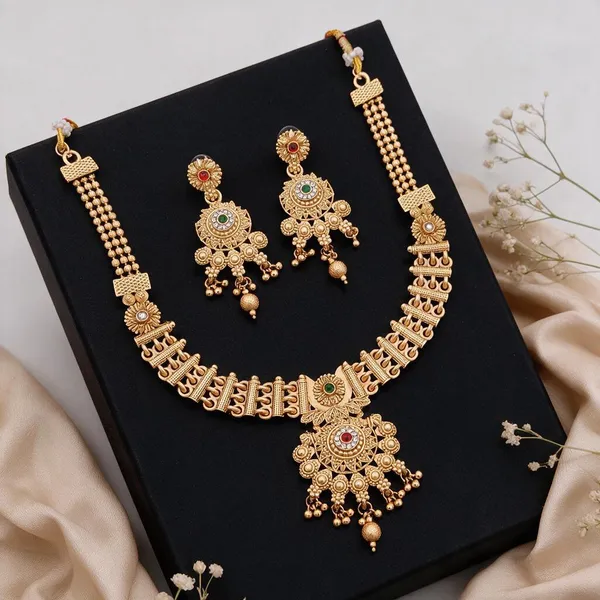 Gold_Brass_&_Copper_Necklace_Set_For_Women