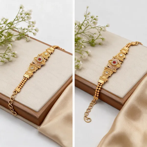 Gold_Brass_Copper_Classic_Bracelet_For_Women