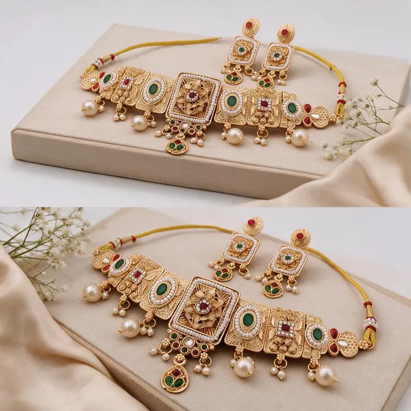 Gold_Brass_&_Copper_Choker_For_Women