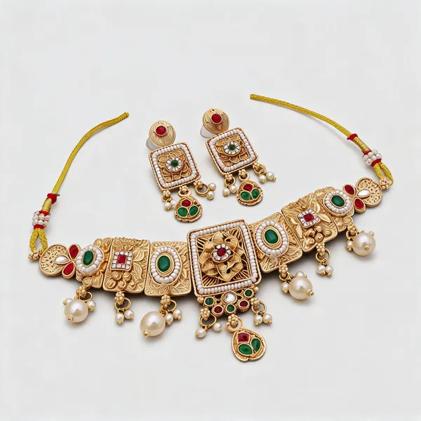 Gold_Brass_&_Copper_Choker_For_Women
