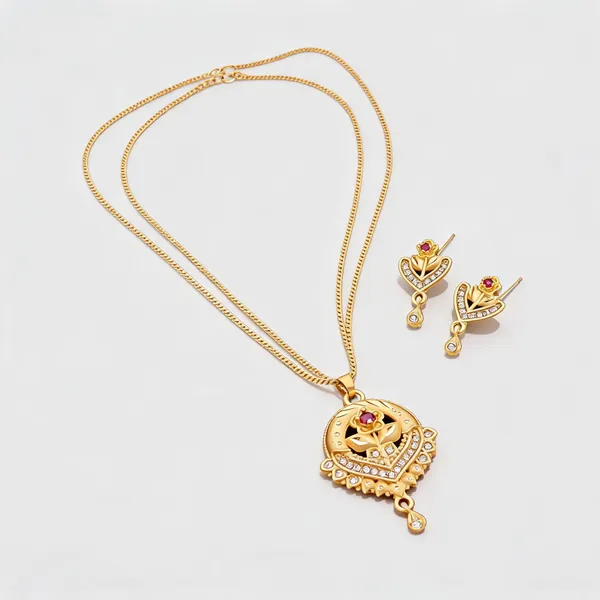 Gold_Brass_Copper_Imitation_Chain_Pendant_For_Women