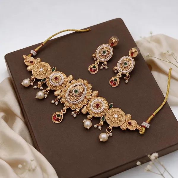 Gold_Brass_Copper_Imitation_Choker_For_Women