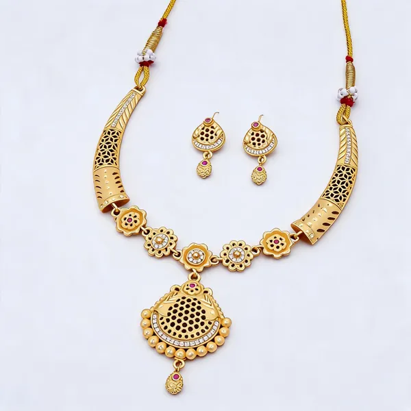 Gold_Brass_&_Copper_Necklace_Set_For_Women