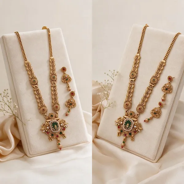 Gold_Brass_Copper_Long_Necklace_Set_For_Women
