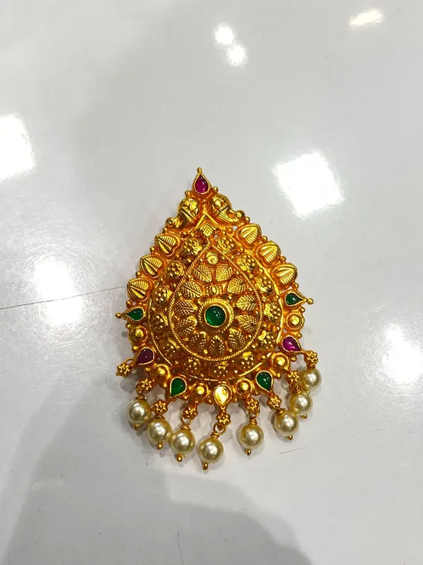 Gold_Tone_Embellished_Pearl_Drop_Pendant_for_Women