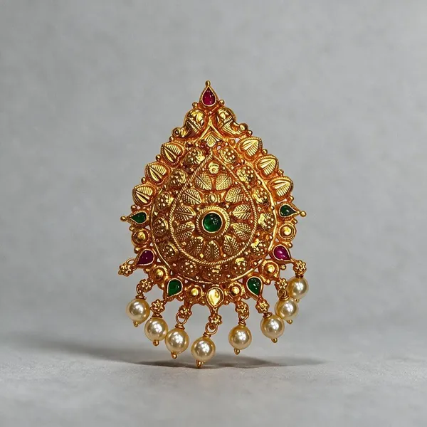 Gold_Tone_Pearl_Drop_Embellished_Traditional_Pendant_For_Women