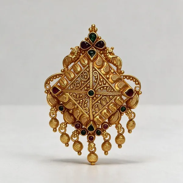 Gold_Tone_Ornate_Traditional_Pendant_For_Women